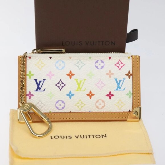 LOUIS VUITTON Monogram Multicolor Pochette Cles Purse White M92655 Auth 116241AM - Picture 15 of 16